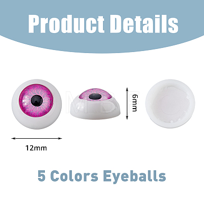 DICOSMETIC 100Pcs 5 Colors Plastic Craft Hollow Eyeballs DIY-DC0002-53-1