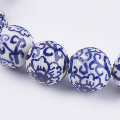 Handmade Blue and White Porcelain Beads X-PORC-G002-13-1