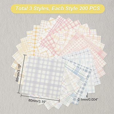 AHADERMAKER 3 Bags 3 Style Square Memo Paper AJEW-GA0005-47B-1