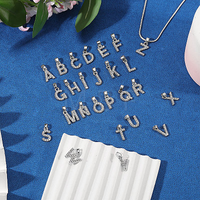 26Pcs Alloy with Crystal Rhinestone Charms PALLOY-CA00043-1
