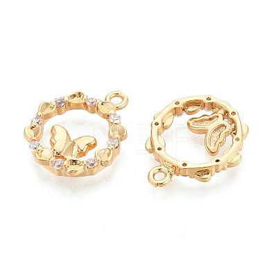 Brass Micro Pave Cubic Zirconia Pendants KK-N263-78C-G-1