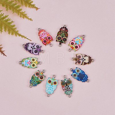 10Pcs 10 Colors Zinc Alloy Enamel Links Connectors ENAM-SZ0001-60-1