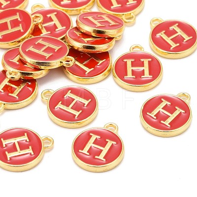 Golden Plated Alloy Enamel Charms X-ENAM-S118-03H-1