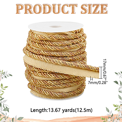 1 Bundle Polyester Twist Lip Cord Trim SRIB-WR0001-10C-1