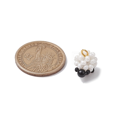 Glass Seed Beaded Sheep Charms PALLOY-MZ00545-1