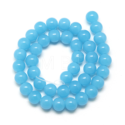 Imitation Jade Glass Beads Strands GR6mm68Y-1