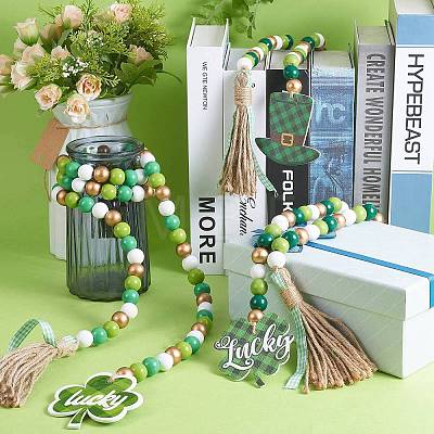 3Pcs 3 Style Wood Beaded Garlands HJEW-SZ0001-37-1