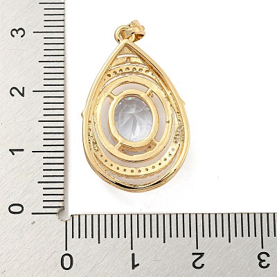 Brass Micro Pave Cubic Zirconia Pendants KK-P263-24KCG-01-1