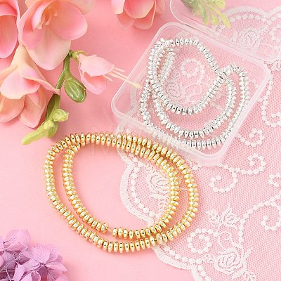 2 Strands 2 Colors Electroplated Non-magnetic Synthetic Hematite Beads Strands G-YW0001-36-1