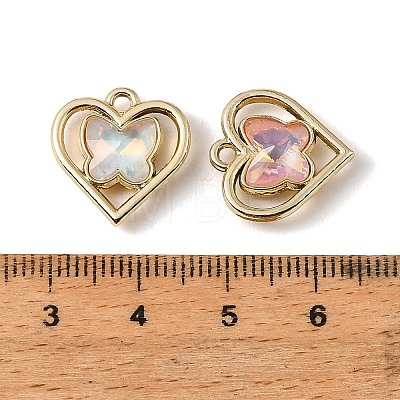 UV Plating Alloy Glass Pendants FIND-K032-21G-1