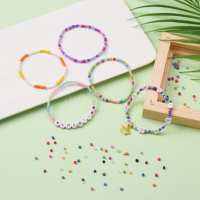 DIY Letter & Seed Beads Jewelry Set Making Kit DIY-YW0005-44-A-1