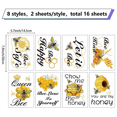 16 Sheets 8 Styles PVC Waterproof Wall Stickers DIY-WH0345-157-1