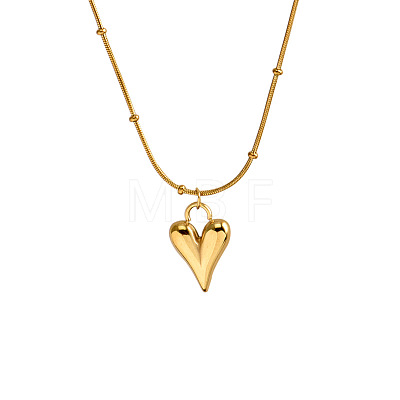 Fashionable Ladies Stainless Steel Heart Pendant Necklace AJ5965-1-1