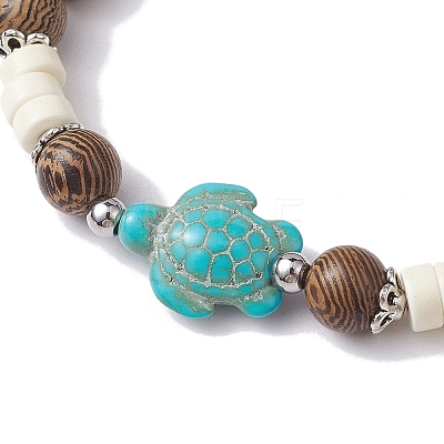 Beach Tortoise Synthetic Turquoise Bracelets BJEW-JB10303-02-1