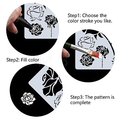 Gorgecraft 2Pcs 2 Styles Plastic Drawing Painting Stencils Templates DIY-GF0006-01B-1