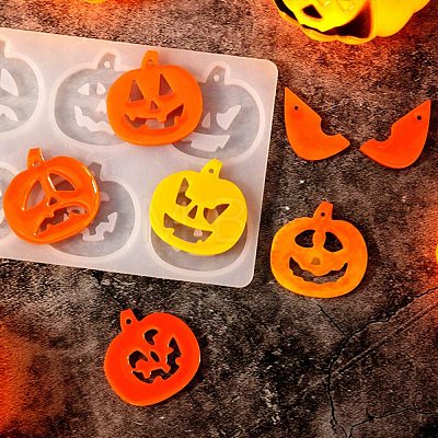 Halloween Pumpkin Silicone Pendant Molds DIY-E055-23-1