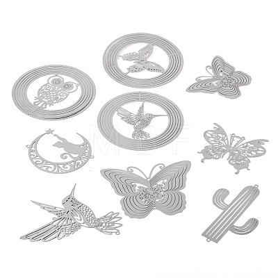 9Pcs 9 Styles 201 Stainless Steel Laser Cut Connector Charms STAS-TA0005-85-1