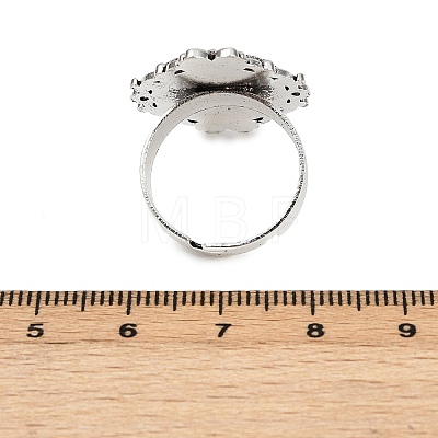 Vintage Adjustable Iron Finger Ring Components Alloy Cabochon Bezel Settings PALLOY-Q300-10AS-NR-1
