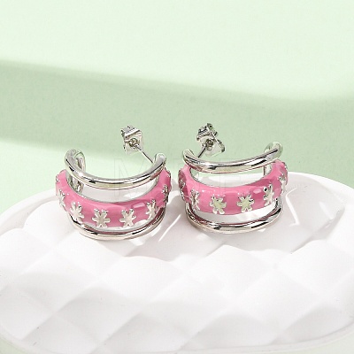 Rack Plating Brass Enamel Stud Earrings KK-CBAB1AF-38B-P-1