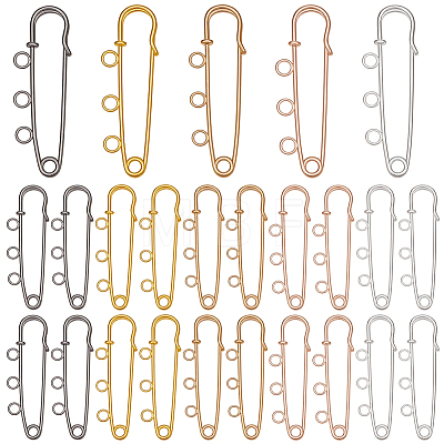 25Pcs 5 Colors Iron Brooch Findings FIND-SP0006-11-1