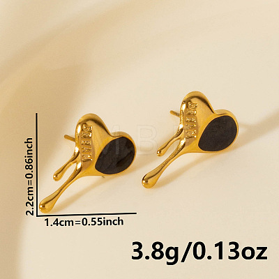 304 Stylish Heart-shaped Stainless Steel Stud Earrings for Women LJ1941-3-1