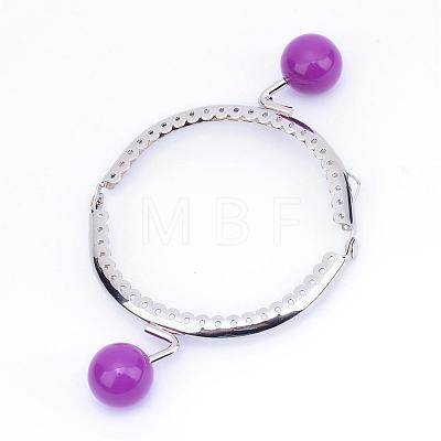 Iron Purse Frame Handle with Solid Color Acrylic Beads FIND-Q038P-D06-1