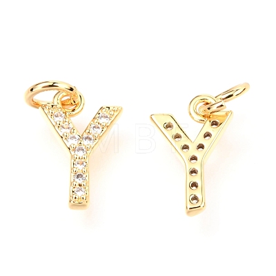 Brass Micro Pave Cubic Zirconia Charms ZIRC-O037-09G-1