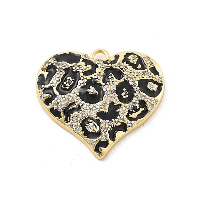 Brass Micro Pave Clear Cubic Zirconia Pendants KK-L228-43A-G-1