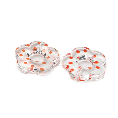 Transparent Printed Acrylic Beads OACR-H124-05B-07-1