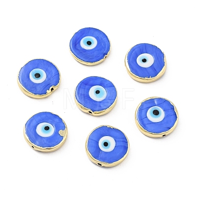 Rack Plating Handmade Evil Eye Lampwork Beads KK-F838-02E-G-1