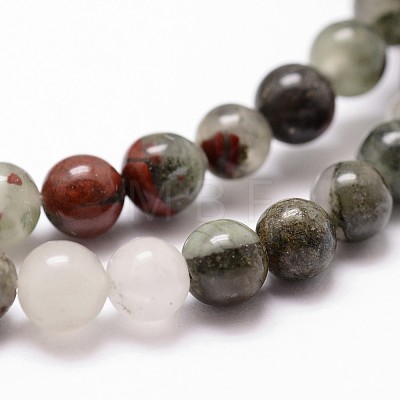 Natural African Bloodstone Beads Strands G-G735-32-6mm-1