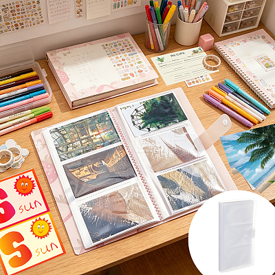 3 Inch 240-Pocket Strawberry Plastic Photocard Storage Albums with Press Stud AJEW-WH0752-817B-1