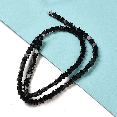 Natural Black Onyx(Dyed & Heated) Beads Strands G-G085-B44-01-1