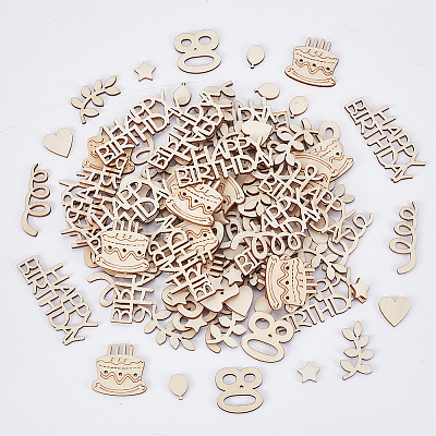 1 Set Unfinished Wood Confetti Table Decoration WOOD-SP0001-98-1
