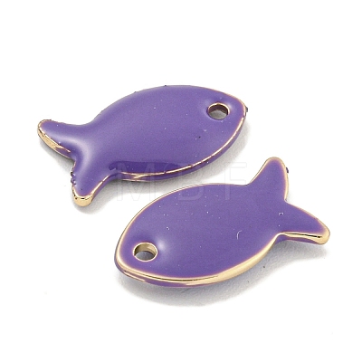 Brass Enamel Charms KK-S386-07G-1