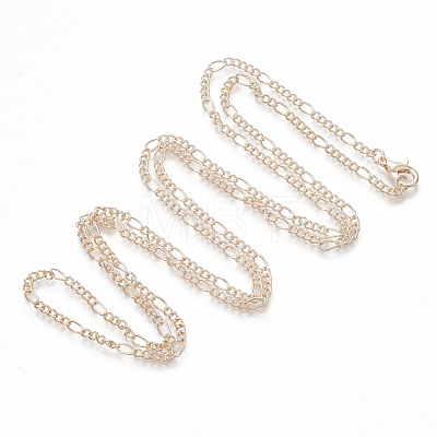 Brass Coated Iron Figaro Chain Necklace Making X-MAK-T006-03RG-1
