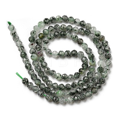 Natural Green Rutilated Quartz Beads Strands G-G0005-C03-1