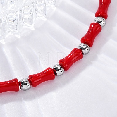 304 Stainless Steel Beaded Bracelets for Women BJEW-M056-04P-1