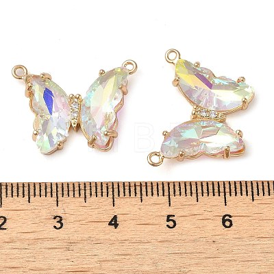 Brass Pave Faceted Glass Connector Charms FIND-Z020-03H-1