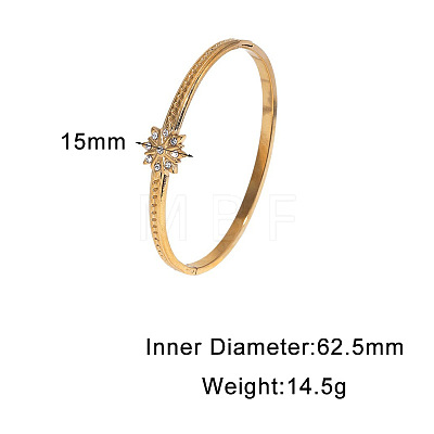 304 Stainless Steel Rhinestone Hinged Bangles for Women FS-WG7AFBC-02-1