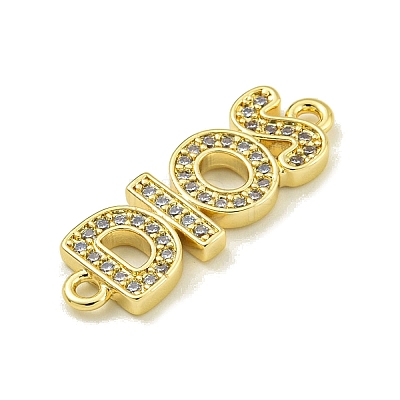 Rack Plating Brass Pave Clear Cubic Zirconia DIOS Links X-KK-U029-17G-1