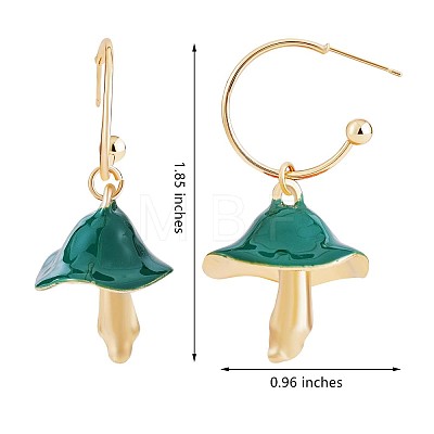 Enamel Mushroom Dangle Stud Earrings JE987B-1