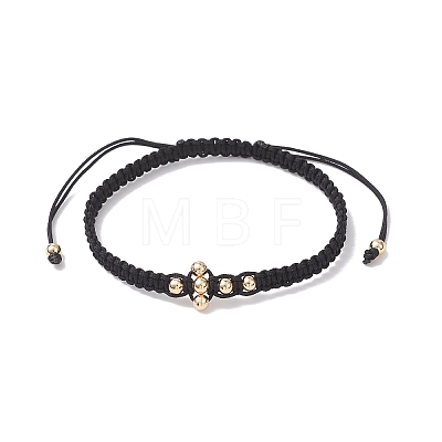 Brass Beaded Braided Bead Bracelets BJEW-JB12817-02-1