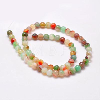 Natural Striped Agate/Banded Agate Bead Strands G-G962-8mm-11-1