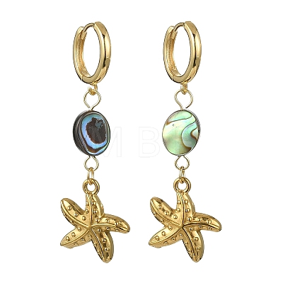Ocean 304 Stainless Steel and Paua Shell Dangle Earrings EJEW-JE07109-02-1