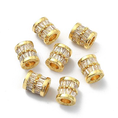 Brass Rhinestone European Beads KK-P232-17G-1