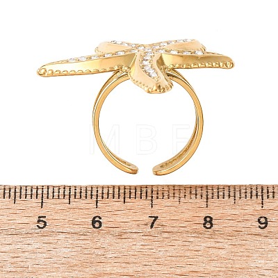 304 Stainless Steel Rhinestone Rings for Women RJEW-D355-02G-1