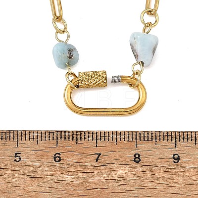 Natural Mixed Stone Nuggets Beaded Chain Necklaces NJEW-JN06508-1