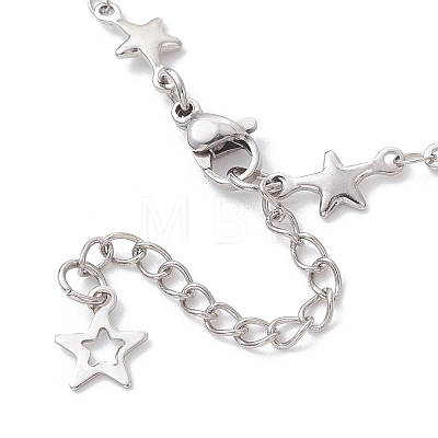 304 Stainless Steel Star Link Chain Bracelet Making AJEW-JB01446-1
