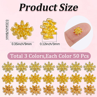 150Pcs 3 Colors Zinc Alloy Cabochons KK-SC0007-71B-1